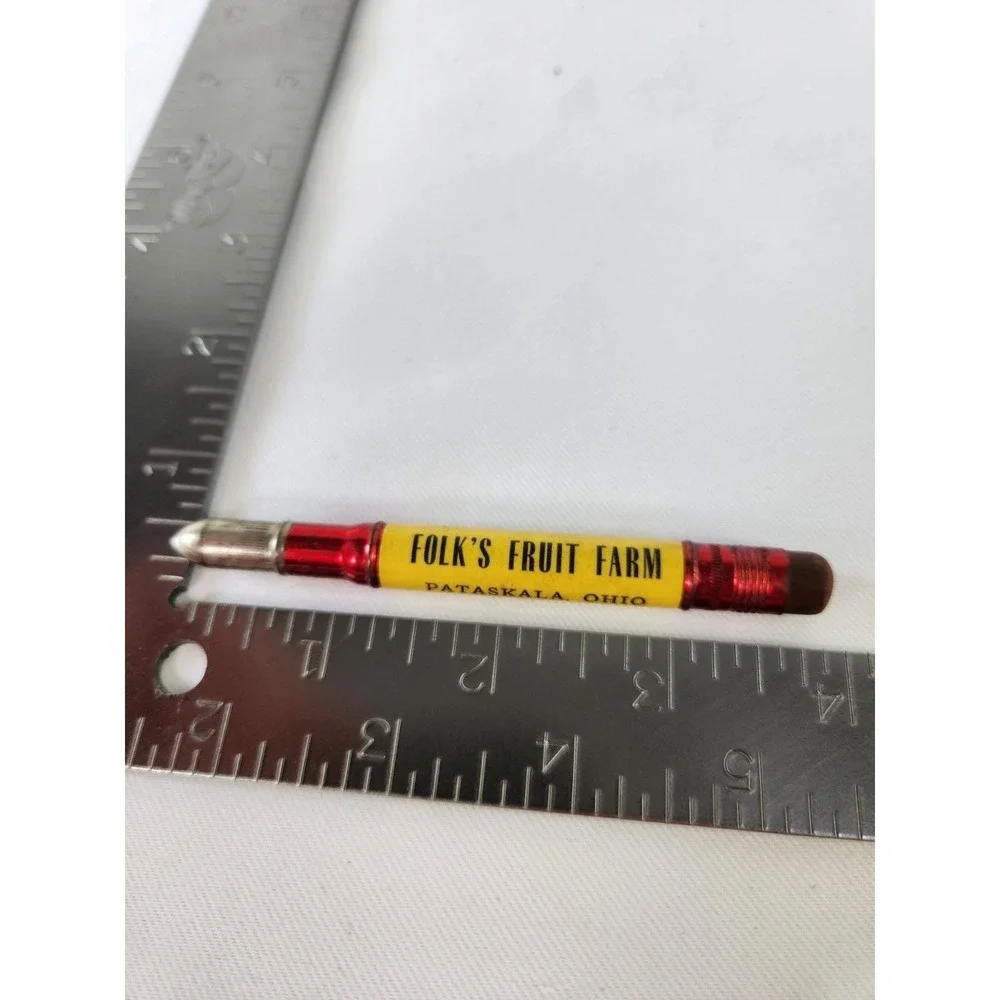Vintage Folk's Fruit Farm Advertising Bullet Pencil Farming Pataskala Ohio